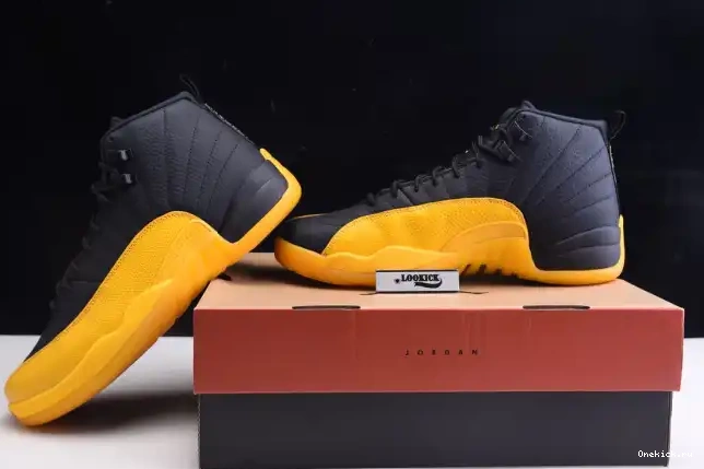 One Kick Black Jordan Retro 12 Gold University Air 130690-070 0701